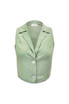 In D'Tales-Keten Soft Yeşil Crop Bluz-Bluz-1-Milagron.com