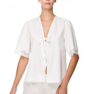 İpek Kıramer-Barbie Cotton Bed Jacket Ecru-Pajamas-1-Milagron.com