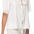 İpek Kıramer-Barbie Cotton Bed Jacket Ecru-Pajamas-2-Milagron.com