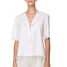 İpek Kıramer-Barbie Cotton Bed Jacket White-Pyjamas-1-Milagron.com