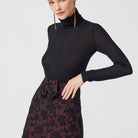 İpek Kıramer-Brokar Mini Skirt Burgundy-Etek-2-Milagron.com