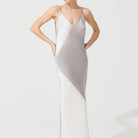 İpek Kıramer-Deco Silk Chemise Grey White-Gecelik-4-Milagron.com