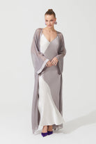 İpek Kıramer-Deco Silk Robe Grey White-Sabahlık-2-Milagron.com