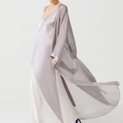 İpek Kıramer-Deco Silk Robe Grey White-Sabahlık-3-Milagron.com