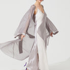 İpek Kıramer-Deco Silk Robe Grey White-Sabahlık-4-Milagron.com