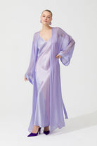 İpek Kıramer-Deco Silk Robe Lila Pink-Sabahlık-1-Milagron.com