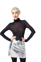 İpek Kıramer-Diamond Mini Skirt Grey-Etek-2-Milagron.com