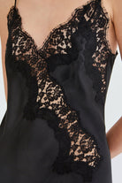 İpek Kıramer-Diamond Silk Short Chemise Black-Gecelik-2-Milagron.com