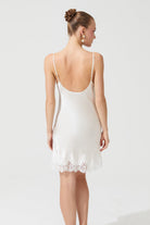 İpek Kıramer-Diamond Silk Short Chemise Ecru-Gecelik-5-Milagron.com