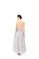 İpek Kıramer-Fairy Tale Long Tulle Chemise Gray-Gecelik-2-Milagron.com