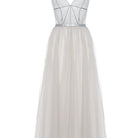 İpek Kıramer-Fairy Tale Long Tulle Chemise Gray-Gecelik-7-Milagron.com