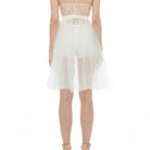 İpek Kıramer-Fairy Tale Short Tulle Chemise Ecru-Gecelik-3-Milagron.com