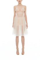 İpek Kıramer-Fairy Tale Short Tulle Chemise Salmon-Gecelik-1-Milagron.com