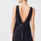 İpek Kıramer-Joy A Silk Short Chemise Black-Gecelik-4-Milagron.com