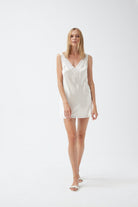 İpek Kıramer-Joy A Silk Short Chemise Ecru-Gecelik-2-Milagron.com