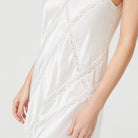İpek Kıramer-Joy B Silk Long Chemise Ecru-Gecelik-4-Milagron.com