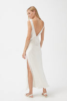 İpek Kıramer-Joy Silk Long Chemise Ecru-Gecelik-2-Milagron.com