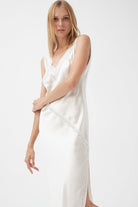 İpek Kıramer-Joy Silk Long Chemise Ecru-Gecelik-5-Milagron.com