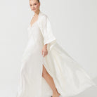 İpek Kıramer-Joy Silk Long Robe Ecru-Sabahlık-3-Milagron.com