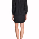 İpek Kıramer-Porte Silk Shirt Chemise Black-Gecelik-3-Milagron.com