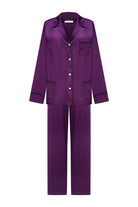 İpek Kıramer-Purple Silk Pyjamas-Pijama Takımı-1-Milagron.com