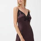 İpek Kıramer-Queen Silk Chemise Brown-Gecelik-4-Milagron.com