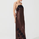 İpek Kıramer-Rita Silk Chemise Brown-Gecelik-3-Milagron.com