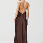 İpek Kıramer-Rita Silk Chemise Brown-Gecelik-6-Milagron.com