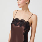 İpek Kıramer-Rita Silk Chemise Brown-Gecelik-7-Milagron.com
