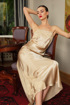 İpek Kıramer-Rita Silk Chemise Gold-Gecelik-1-Milagron.com
