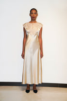 İpek Kıramer-Romance Silk Chemise Beige-Gecelik-1-Milagron.com