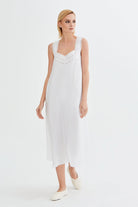 İpek Kıramer-Romantic Cotton Chemise White-Gecelik-1-Milagron.com