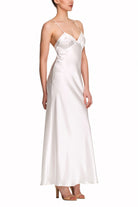 İpek Kıramer-Soprano Silk Long Chemise Ecru-Gecelik-2-Milagron.com