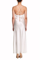İpek Kıramer-Soprano Silk Long Chemise Ecru-Gecelik-3-Milagron.com