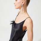 İpek Kıramer-The Moon Silk Chemise Black-Gecelik-6-Milagron.com