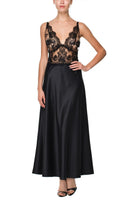 İpek Kıramer-Vampy Silk Lace Embroidered Long Chemise Black-Gecelik-2-Milagron.com