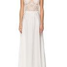 İpek Kıramer-Vampy Silk Lace Embroidered Long Suit Ecru-Gecelik-5-Milagron.com