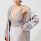 İpek Kıramer-Vampy Silk Long Robe Gray-Sabahlık-3-Milagron.com