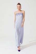 İpek Kıramer-Zen Silk Long Chemise Purple-Gecelik-1-Milagron.com