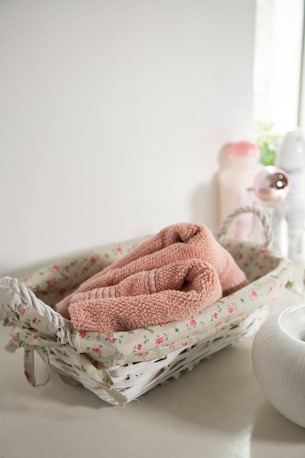 Irya-2'li Hasır Sepet Beyaz 18x29x13 Cm-Sepet-2-Milagron.com