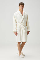 Irya-Allesi %100 Pamuk Erkek Bornoz Ekru-Bornoz-1-Milagron.com