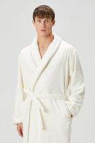 Irya-Allesi %100 Pamuk Erkek Bornoz Ekru-Bornoz-2-Milagron.com