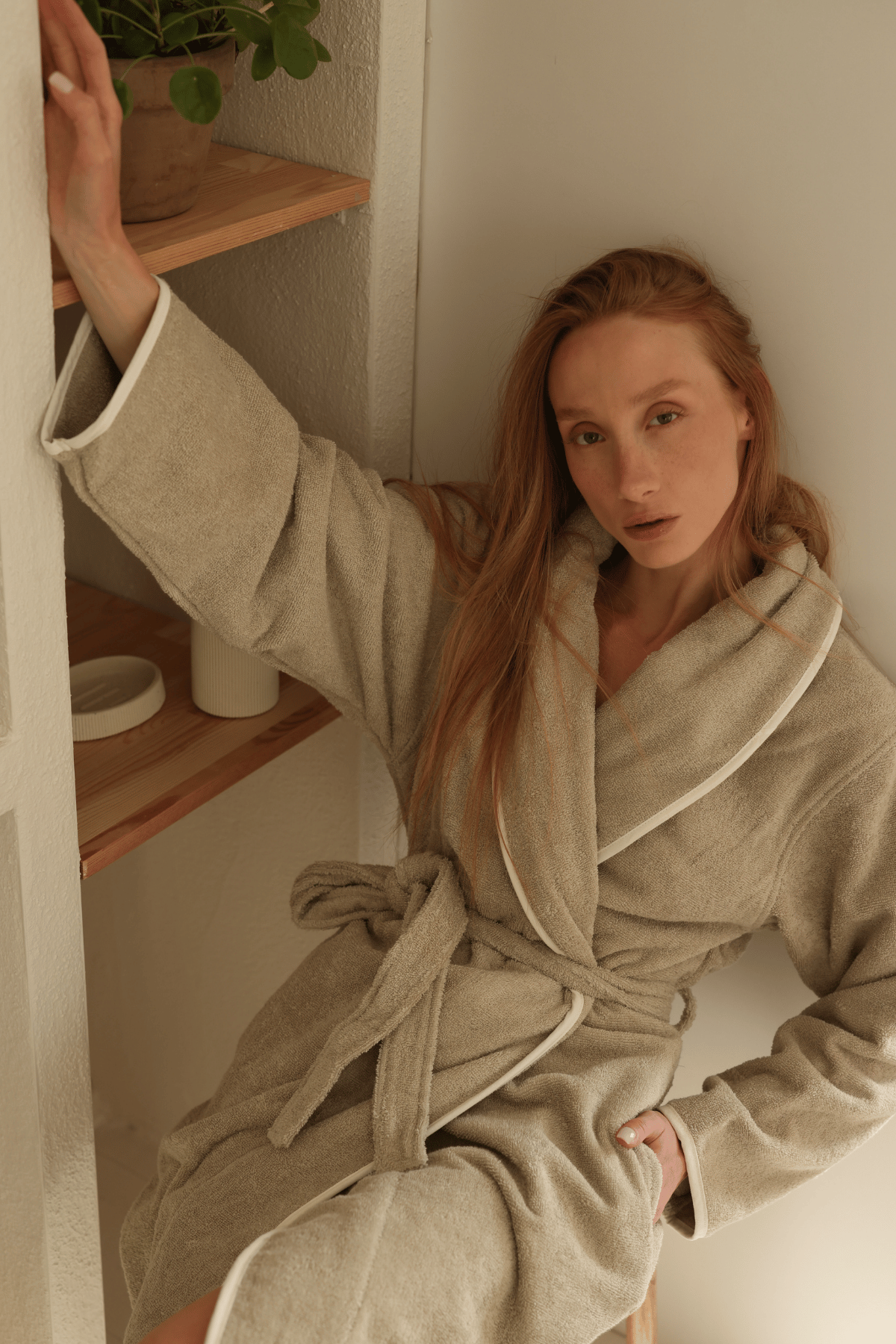 İrya-Allesi %100 Pamuk Kadın Bornoz Mint-Bornoz-3-Milagron.com