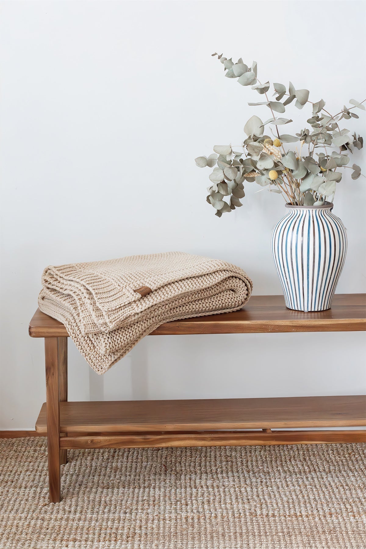 Irya-Amber örme Battaniye 130x170 Bej-Battaniye-3-Milagron.com