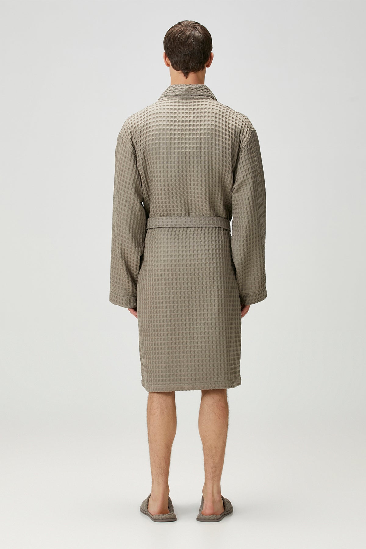 Irya-Aura Waffle Erkek Bornoz Gri-Bornoz-6-Milagron.com
