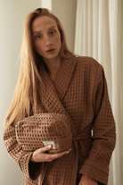 İrya-Aura Waffle Havlu Bakım çantası Kahve-Makyaj Çantası-1-Milagron.com