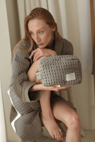 İrya-Aura Waffle Kadın Bornoz Gri-Bornoz-3-Milagron.com