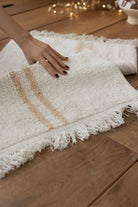 İrya-Bound Tekli Banyo Paspası %100 Pamuk 50x80 Cm Beyaz-Banyo Paspası-2-Milagron.com