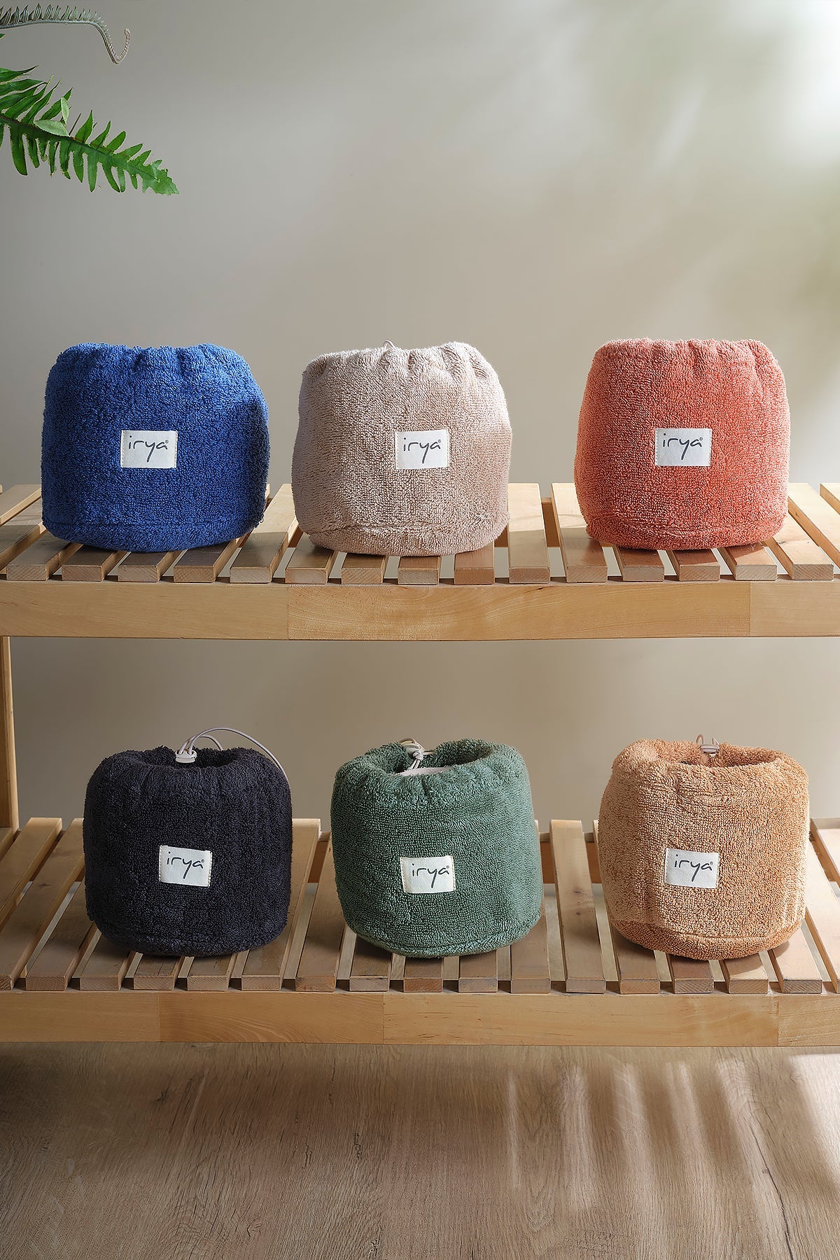 İrya-Bouquet çantalı 4'lü El Havlusu ördek Mavisi Beyaz-Setli Havlu-4-Milagron.com