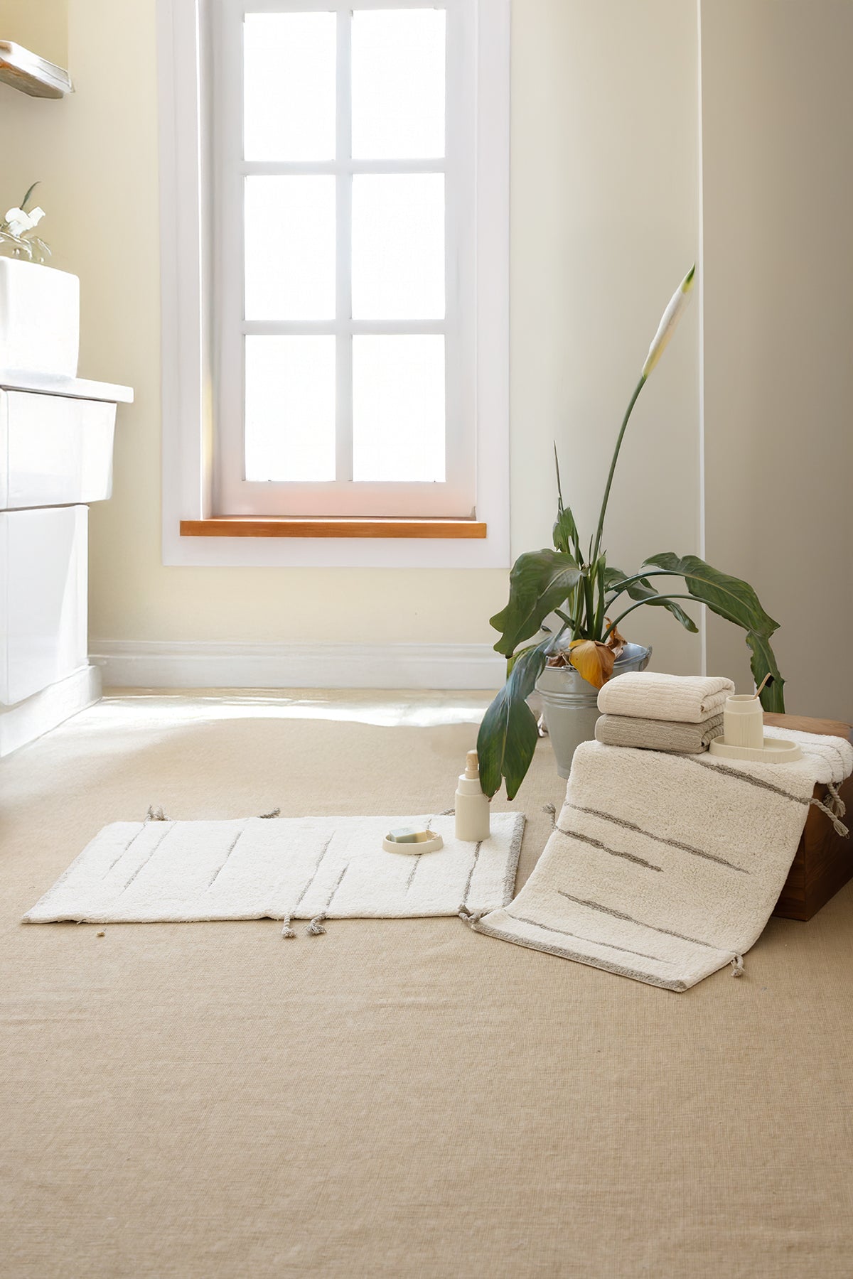 İrya-Earth Tekli Banyo Paspası %100 Pamuk 60x100 Cm Yeşil-Banyo Paspası-3-Milagron.com